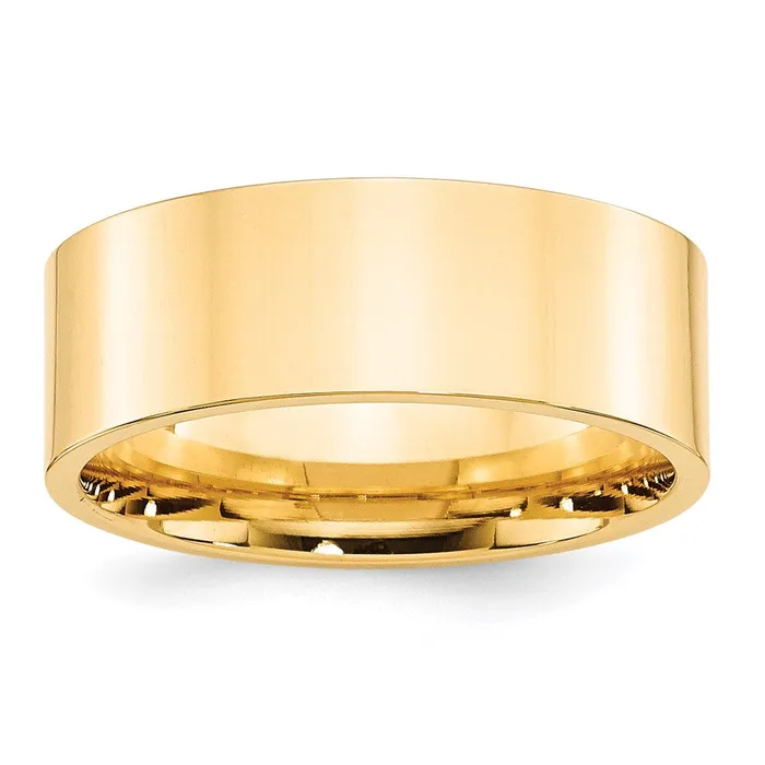 Solid 18K Yellow Gold 8mm Standard Flat Comfort Fit MensWomens Wedding Band Ring Size 45 Goldia Rings Solid 18K Yellow Gold 8mm Standard Flat Comfort Fit MensWomens Wedding Band Ring Size 45 Goldia Rings