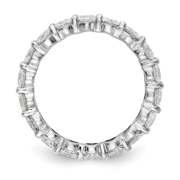 Solid Real 14k White Gold Polished Shared Prong 3ct CZ Eternity Wedding Band Ring Goldia Rings