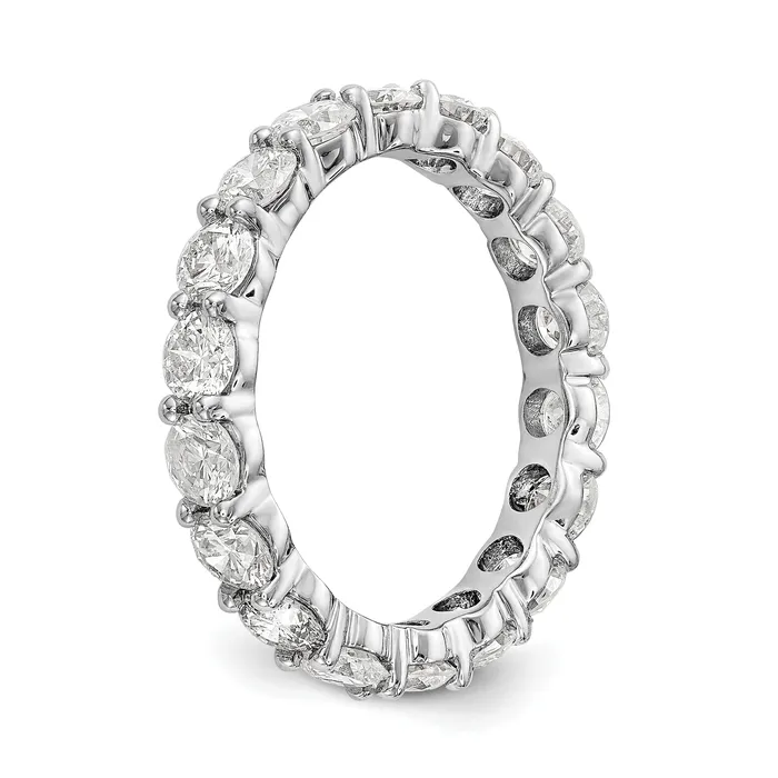 Solid Real 14k White Gold Polished Shared Prong 3ct CZ Eternity Wedding Band Ring Goldia Rings