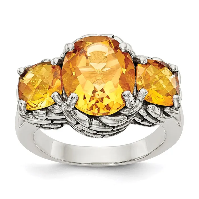 Sterling Silver Citrine Ring Goldia Rings
