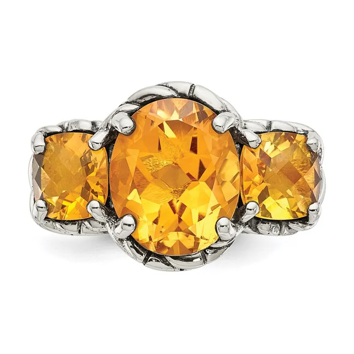 Sterling Silver Citrine Ring Goldia Rings