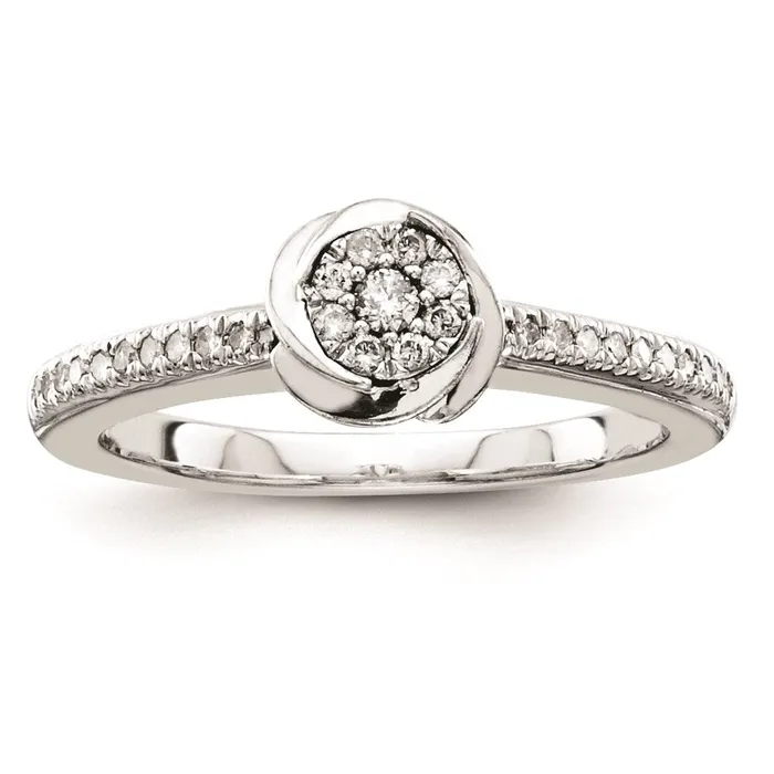 Sterling Silver Diamond Engagement Ring Goldia Rings