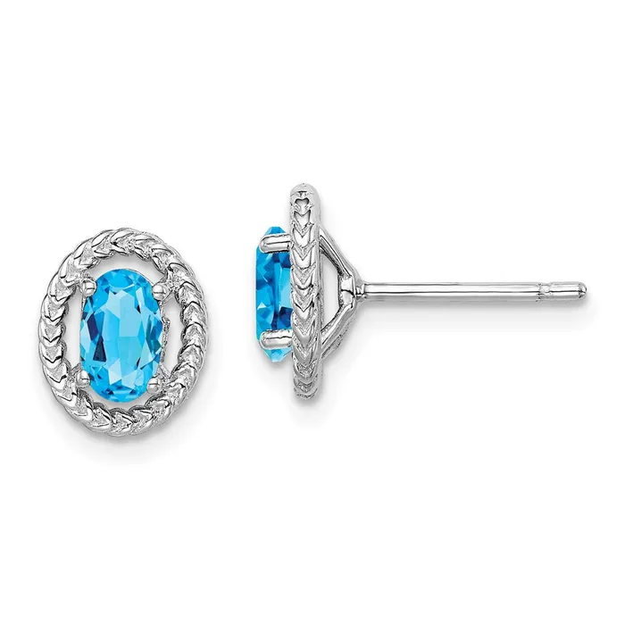 Sterling Silver Rhodplat Light Swiss Blue Topaz Oval Post Earrings Goldia Earrings Sterling Silver Rhodplat Light Swiss Blue Topaz Oval Post Earrings Goldia Earrings