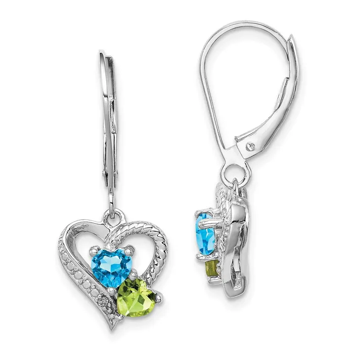 Sterling Silver Rhodiumplated Blue Topaz Peridot Diamond Earrings Goldia Earrings Sterling Silver Rhodiumplated Blue Topaz Peridot Diamond Earrings Goldia Earrings