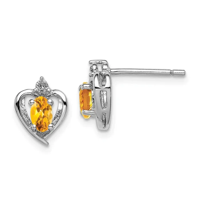 Sterling Silver Rhodiumplated Citrine u0026 Diamond Earrings Goldia Earrings Sterling Silver Rhodiumplated Citrine u0026 Diamond Earrings Goldia Earrings