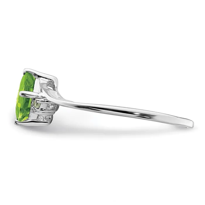 Sterling Silver Rhodium Plated Diamond u0026 Peridot Square Ring Goldia Rings