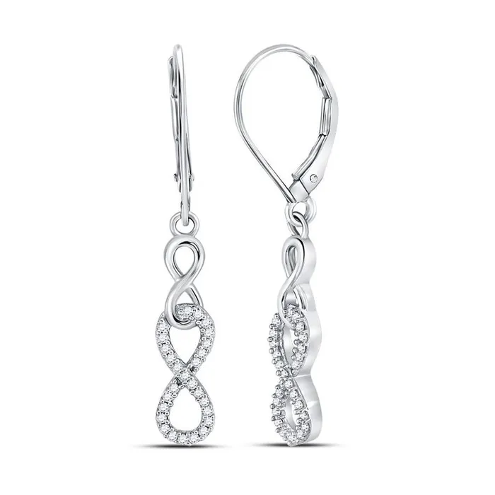 Sterling Silver Round Diamond Infinity Dangle Earrings 15 Cttw gndatlanta Earrings Sterling Silver Round Diamond Infinity Dangle Earrings 15 Cttw gndatlanta Earrings