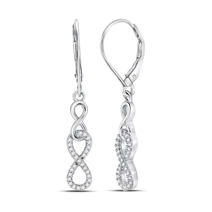 Sterling Silver Round Diamond Infinity Dangle Earrings 15 Cttw gndatlanta Earrings
