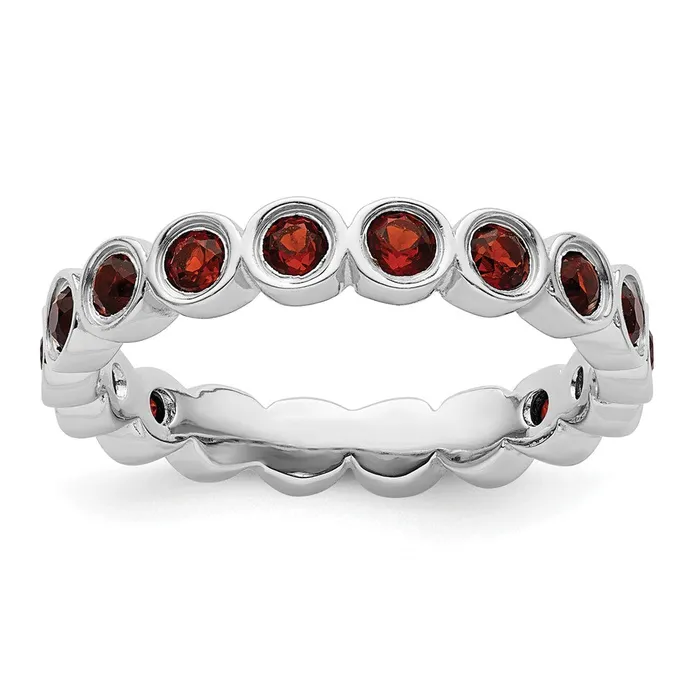 Sterling Silver Stackable Expressions Garnet Ring Goldia Rings