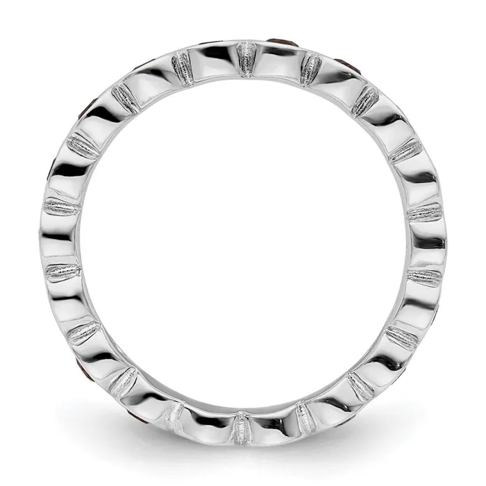 Sterling Silver Stackable Expressions Garnet Ring Goldia Rings