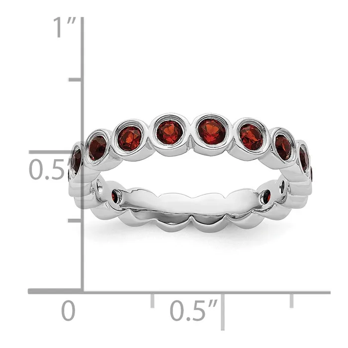 Sterling Silver Stackable Expressions Garnet Ring Goldia Rings