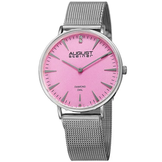 Watches JMS always Original August Steiner Quartz Diamond Pink Dial Ladies Watch AS8207SS Watches JMS always Original August Steiner Quartz Diamond Pink Dial Ladies Watch AS8207SS