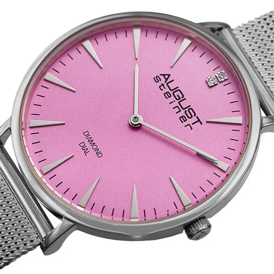 Watches JMS always Original August Steiner Quartz Diamond Pink Dial Ladies Watch AS8207SS Watches JMS always Original August Steiner Quartz Diamond Pink Dial Ladies Watch AS8207SS