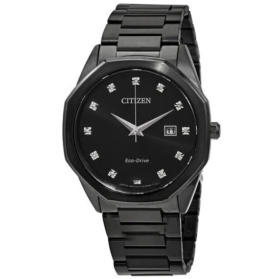 Watches JMS always Original Citizen EcoDrive Octagon Diamond Black Dial Watch BM749559G Watches JMS always Original Citizen EcoDrive Octagon Diamond Black Dial Watch BM749559G